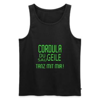 Cordual Kostüm Geschenkidee - Männer Premium Bio Tank Top - Schwarz - Vorne - Michal (187cm)