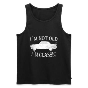 cadeau d'anniversaire drôle disant plus - Débardeur bio Premium Homme - noir - Devant - Michal (187cm)
