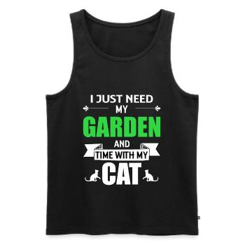 Garden cat gardener cat lover gift - Men's Premium Organic Tank Top - black - Front - Michal (187cm)