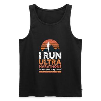 Marathon & Trail running, I run Ultra Marathons - Men's Premium Organic Tank Top - black - Front - AI Model Male 178 light (178cm)