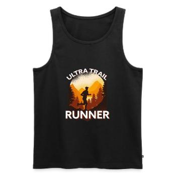 Trail Running & Berglauf, Ultra Trail Runner - Männer Premium Bio Tank Top - Schwarz - Vorne - AI Model Male 178 light (178cm)