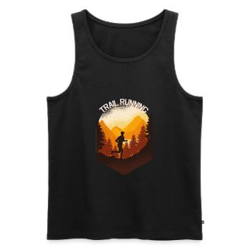 Trail Running & Mountain Running, Ultra Trail Runner - Men's Premium Organic Tank Top - black - Front - AI Model Male 178 light (178cm)