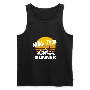 Trail running & mountain running, ultra trail runner - Men's Premium Organic Tank Top - black - Front - AI Model Male 178 light (178cm)