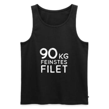 90 kg Kilogramm feines Filet feinstes Scherz Grill - Männer Premium Bio Tank Top - Schwarz - Vorne - AI Model Male 178 light (178cm)