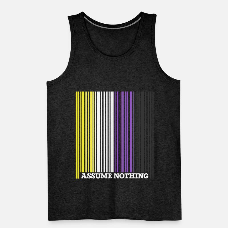 Nonbinary Flag Barcode Enby Genderqueer LGBT Men's Premium Organic Tank Top