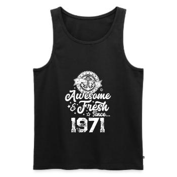 1971 awesome fresh - Männer Premium Bio Tank Top - Schwarz - Vorne - AI Model Male 178 light (178cm)