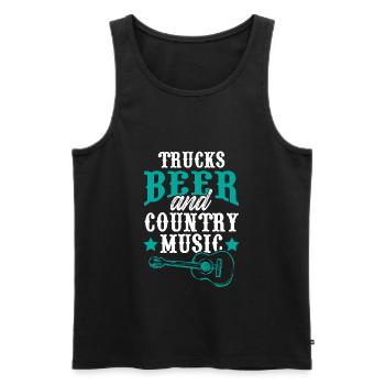 camions bière musique country - Débardeur bio Premium Homme - noir - Devant - Michal (187cm)
