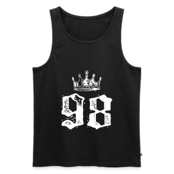 98 Couronne numérique - Débardeur bio Premium Homme - noir - Devant - Michal (187cm)
