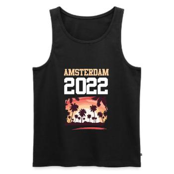 Amsterdam 2022 - Men's Premium Organic Tank Top - black - Front - AI Model Male 178 light (178cm)