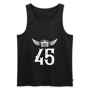 45 Number crown - Men's Premium Organic Tank Top - black - Front - Michal (187cm)