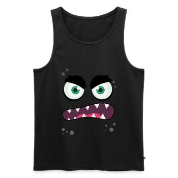 Monster Face 5 - Men's Premium Organic Tank Top - black - Front - AI Model Male 178 light (178cm)