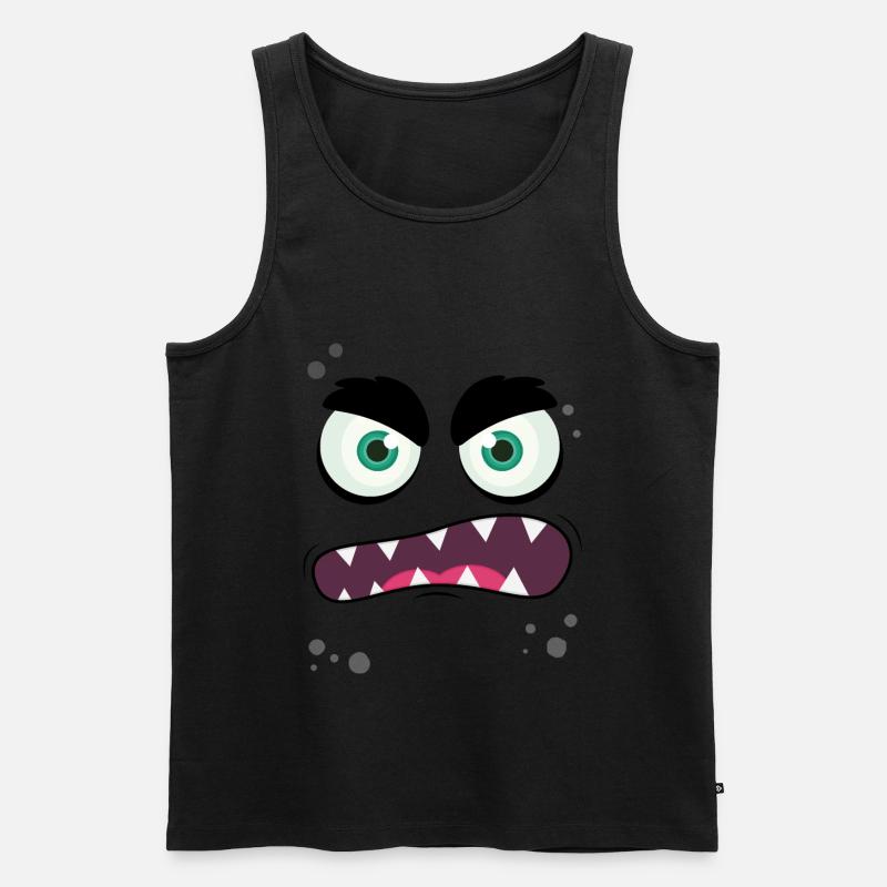Monstergesicht 5 - Männer Premium Bio Tank Top - Schwarz
