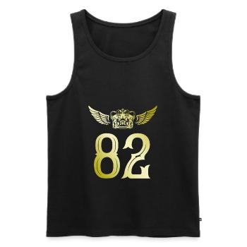 82 Couronne numérique - Débardeur bio Premium Homme - noir - Devant - Michal (187cm)