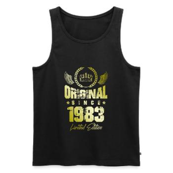Édition limitée 1983 - Débardeur bio Premium Homme - noir - Devant - Michal (187cm)
