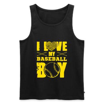 I love baseball boys - Men's Premium Organic Tank Top - black - Front - Michal (187cm)