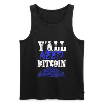 vous avez besoin de bitcoin - Débardeur bio Premium Homme - noir - Devant - AI Model Male 178 light (178cm)