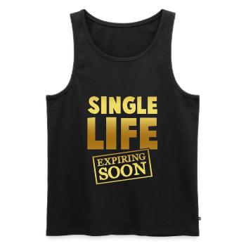 single leben bräutigam - Männer Premium Bio Tank Top - Schwarz - Vorne - Michal (187cm)