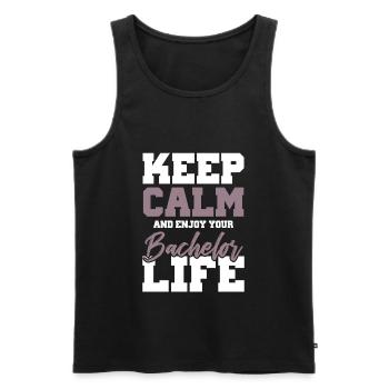 keep calm bachelor - Männer Premium Bio Tank Top - Schwarz - Vorne - Michal (187cm)