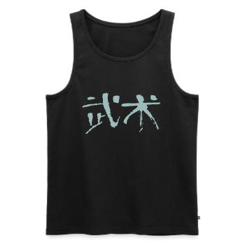 Wushu (Kampfsport) Chinesisch - TUSCHE Kalligrafie - Männer Premium Bio Tank Top - Schwarz - Vorne - Michal (187cm)