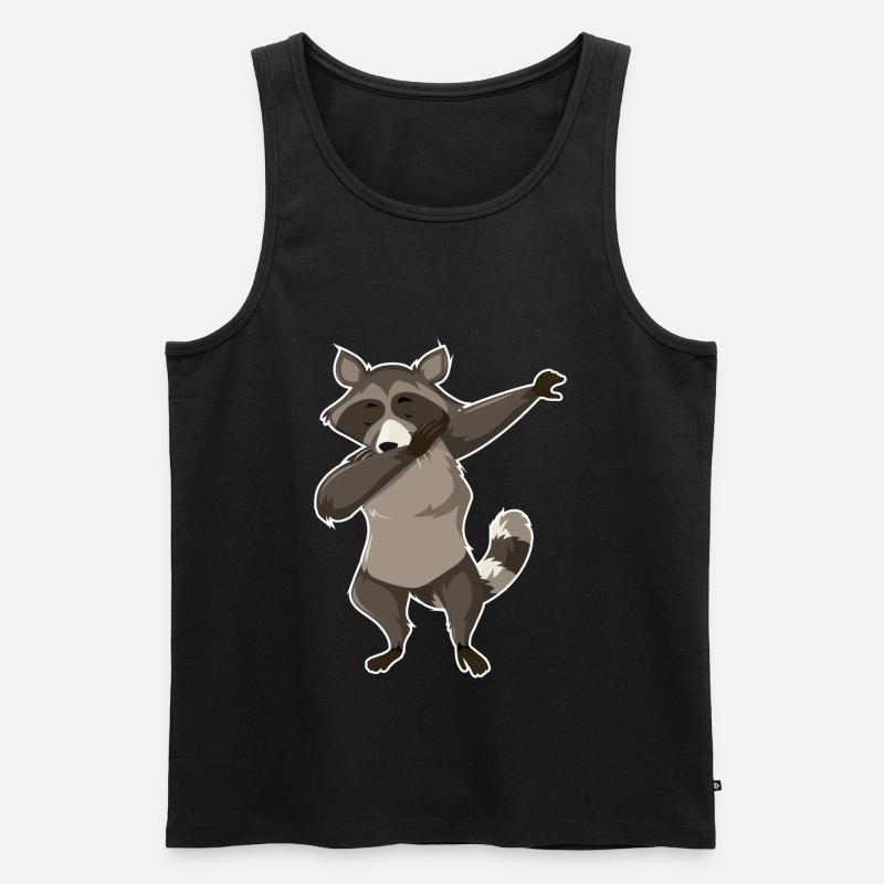 Dabbender Waschbär - Männer Premium Bio Tank Top - Schwarz