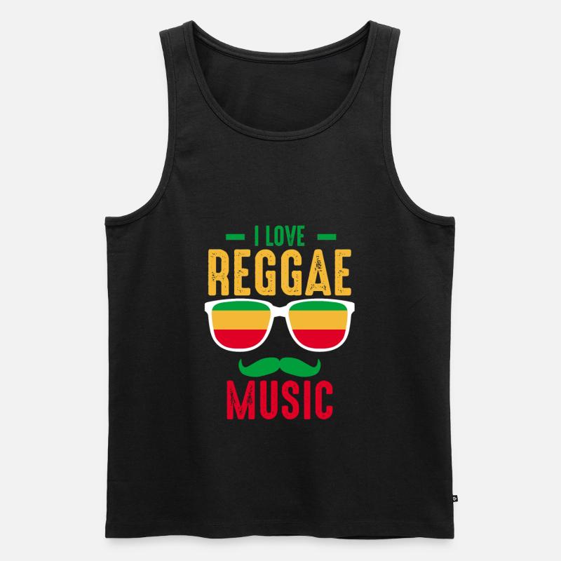 Ich liebe Reggae - Männer Premium Bio Tank Top - Schwarz