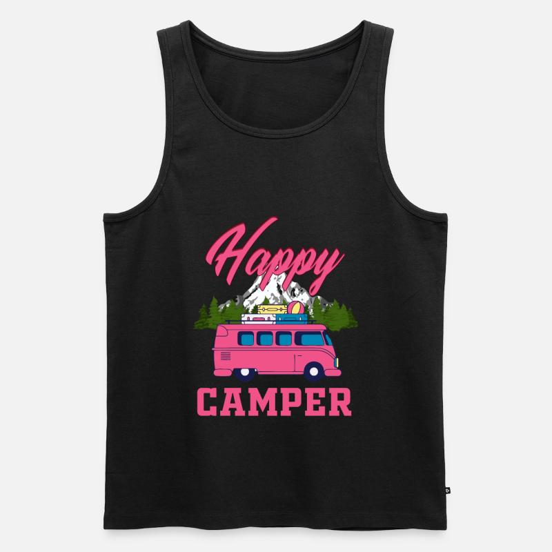 Glücklicher camper - Männer Premium Bio Tank Top - Schwarz