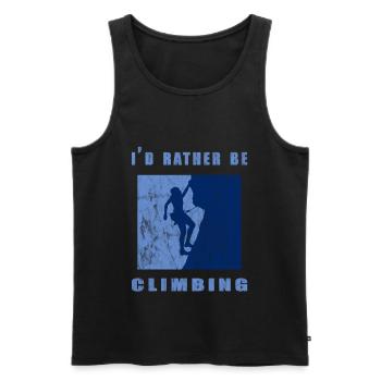 I would rather climb - Men's Premium Organic Tank Top - black - Front - AI Model Male 178 light (178cm)