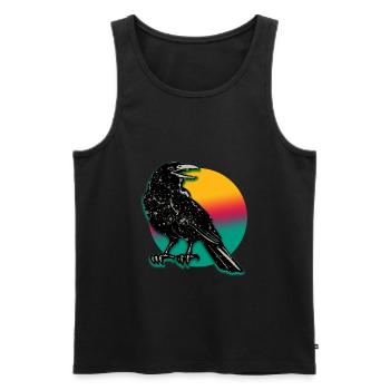 Crow colorful - Men's Premium Organic Tank Top - black - Front - Michal (187cm)