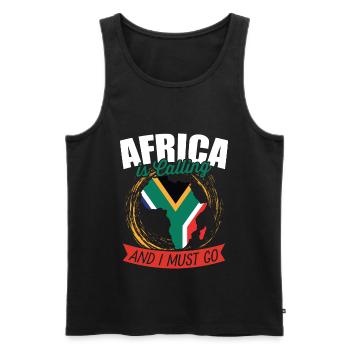 La réputation de l’Afrique - Débardeur bio Premium Homme - noir - Devant - AI Model Male 178 light (178cm)
