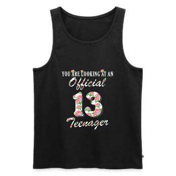 Offizielle 13 Teenager 13. Geburtstag 13 Jahre alt - Männer Premium Bio Tank Top - Schwarz - Vorne - Michal (187cm)
