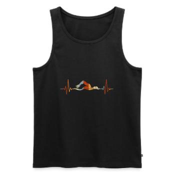 Herzschlag schwimmen, Geschenk für Schwimmer - Männer Premium Bio Tank Top - Schwarz - Vorne - Michal (187cm)