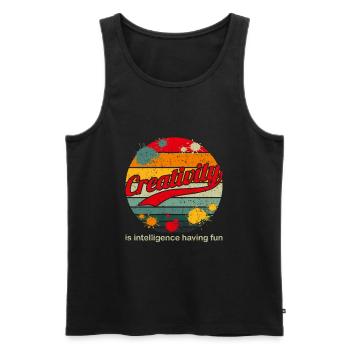 Creativity Is Intelligence Having Fun Art Painter - Männer Premium Bio Tank Top - Schwarz - Vorne - Michal (187cm)