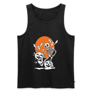 Saxophone Halloween Skeleton Creepy Halloween - Men's Premium Organic Tank Top - black - Front - Michal (187cm)