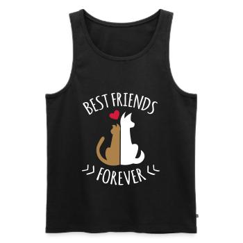 BFF Chat & Chien - Friends Forever - Chat & Chien - Débardeur bio Premium Homme - noir - Devant - Michal (187cm)