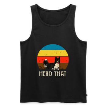 Herd that - Saying for shepherd and dog - Men's Premium Organic Tank Top - black - Front - AI Model Male 178 light (178cm)