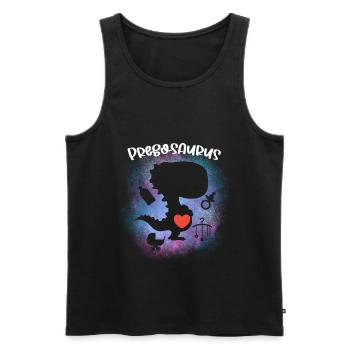 Pregosaurus Schwangerschaftsankündigung - Männer Premium Bio Tank Top - Schwarz - Vorne - Michal (187cm)