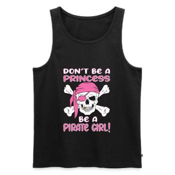 Pas de princesse pirate fille - Débardeur bio Premium Homme - noir - Devant - Michal (187cm)