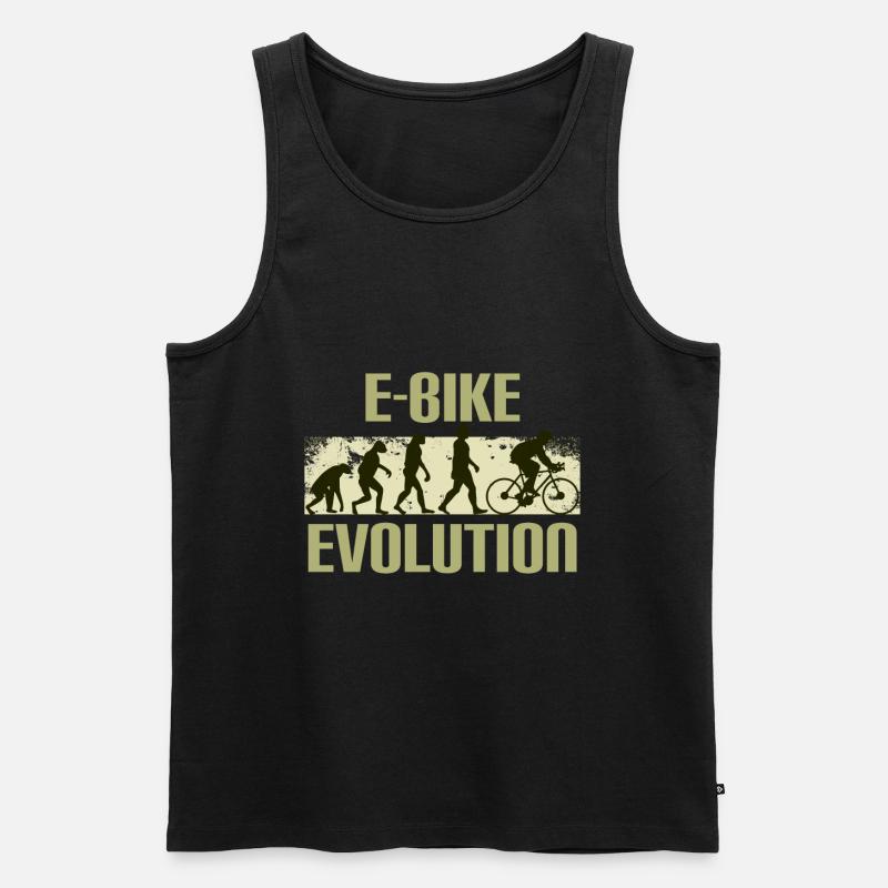 E-Bike, E-MTB, Evolution - Männer Premium Bio Tank Top - Schwarz