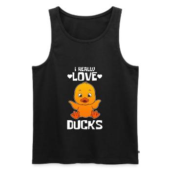 Süße Ente Ich liebe Enten wirklich! - Männer Premium Bio Tank Top - Schwarz - Vorne - AI Model Male 178 light (178cm)