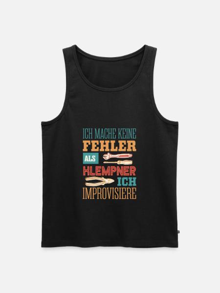 Klempner, Fehlerfrei und improvisiert - Männer Premium Bio Tank Top - Schwarz