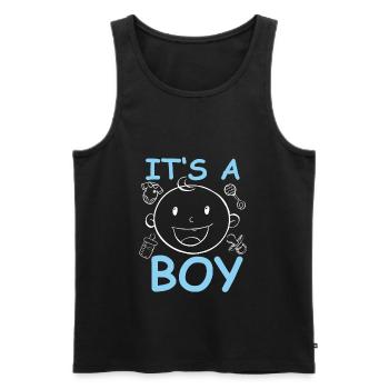Its a Boy Bébé Sexe Jeune Grossesse - Débardeur bio Premium Homme - noir - Devant - Michal (187cm)