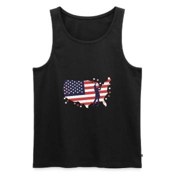 Amerikanische Flagge Golfer - Männer Premium Bio Tank Top - Schwarz - Vorne - Michal (187cm)