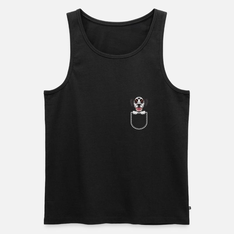 Dalmatiner in der Brusttasche - Männer Premium Bio Tank Top - Schwarz