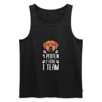 4 Paws 2 Feet 1 Team, Rhodesian Ridgeback - Men's Premium Organic Tank Top - black - Front - AI Model Male 178 light (178cm)
