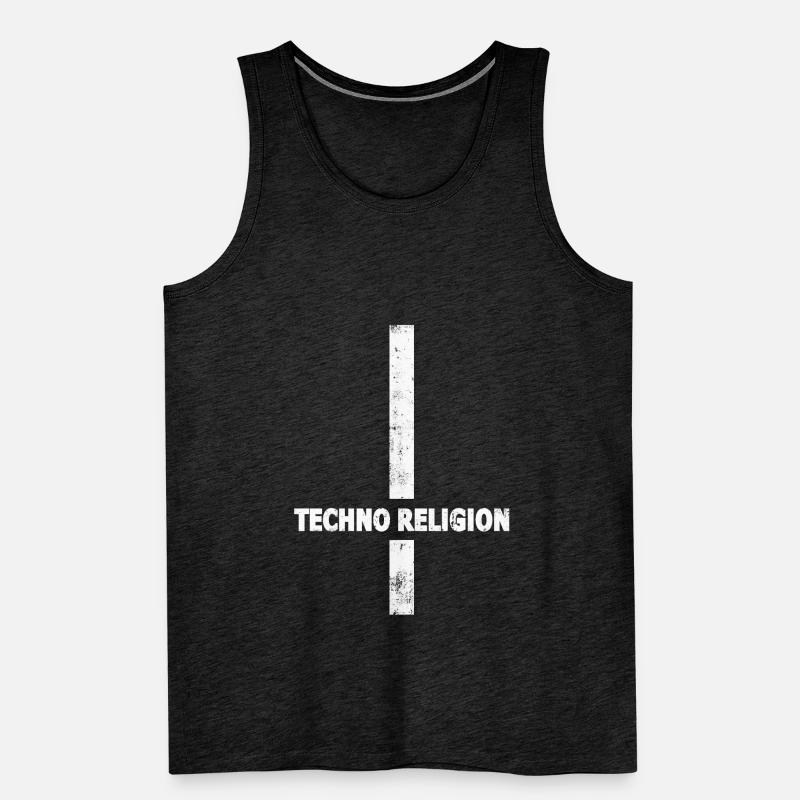 Techno - Rave - Gift - Techno merch - Cross Men's Premium Organic Tank Top