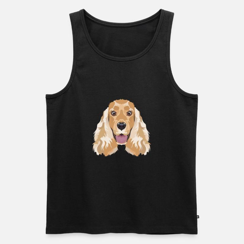 Sorridente inglese Cocker Spaniel - Canottiera ecologica premium da uomo - nero