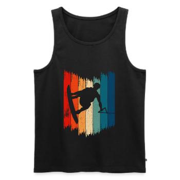 Wakeboard Vintage Wakeboarding - Débardeur bio Premium Homme - noir - Devant - AI Model Male 178 light (178cm)