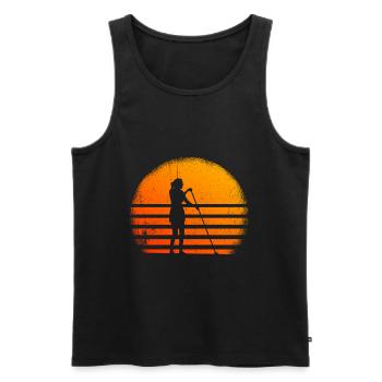 Paddleboarding Sonnenuntergang Paddleboarder - Männer Premium Bio Tank Top - Schwarz - Vorne - AI Model Male 178 light (178cm)