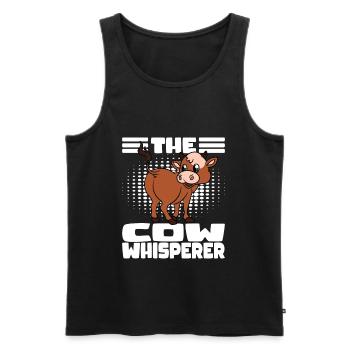 Cow's butt The Cow Whisperer - Men's Premium Organic Tank Top - black - Front - AI Model Male 178 light (178cm)