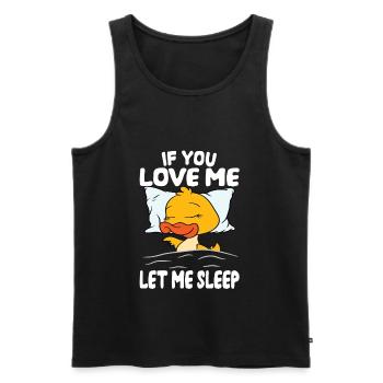 Laisse moi dormir canard - Débardeur bio Premium Homme - noir - Devant - Michal (187cm)